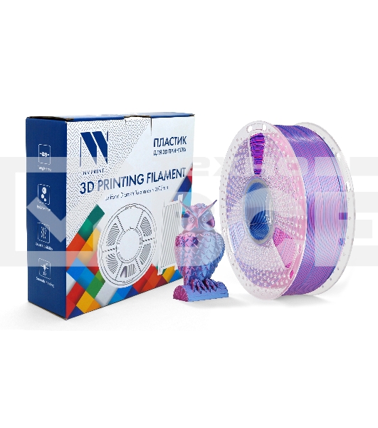 Филамент NVPRINT Silk PLA+  Red/Blue  для 3D печати диаметр 1.75мм  длина 330 метров  масса 1 кг