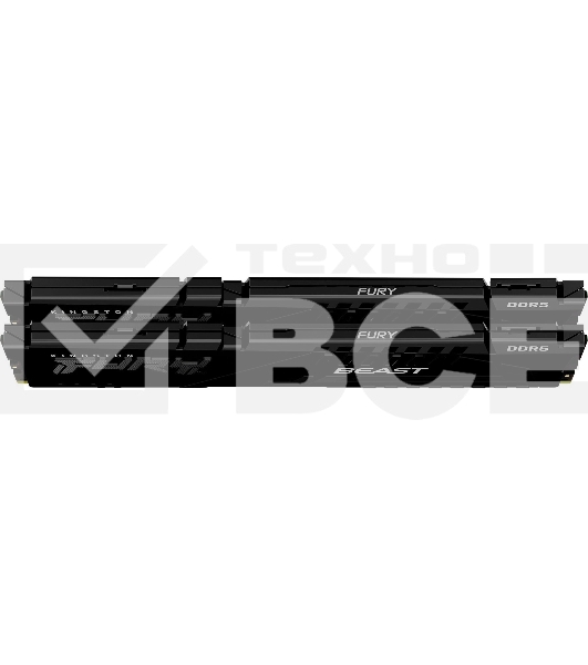 Оперативная память Kingston Fury Beast, DDR5, 64GB (2x32GB), 6000MHz, CL36, с радиатором, чёрный