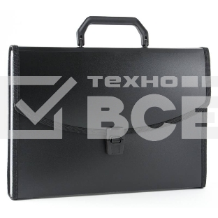 Папка-портфель Бюрократ -BPP13LBLCK 13 отделений, A4 с окантовкой, пластик, 0.7мм, черный