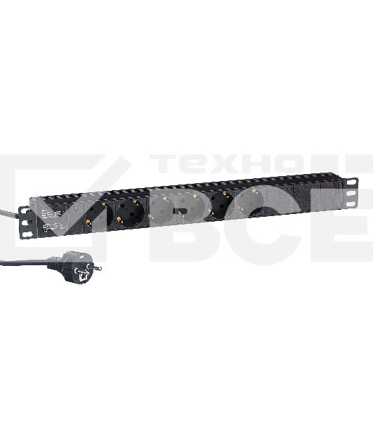 Блок розеток горизонтальный ExeGate ServerPro PDU-19H603 Al-6S-EU2.5, 19