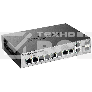 Коммутатор D-Link DGS-1100-10/ME/A2A Управляемый коммутатор 2-го уровня с 8 портами 10/100/1000Base-T и 2 комбо-портами 100/1000Base-T/SFP