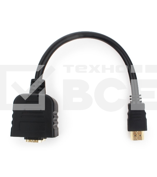 Разветвитель HDMI Cablexpert DSP-2PH4-002, HD19F/2x19F, 1 компьютер => 2 монитора, пасcивный, Full-HD, 3D, 1.4v