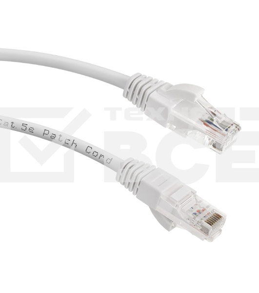 Кабель Патч-корд Lanmaster LAN-PC45/U5E-5.0-WH вилка RJ-45-вилка RJ-45 кат.5е 5м белый LSZH (уп.:1шт)