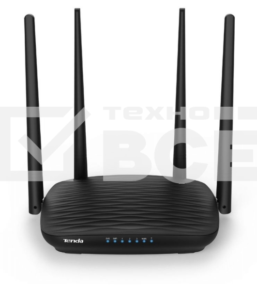 Маршрутизатор Tenda AC5 1200Mbps 11AC wave2Router, MU-MIMO,1Ghz CPU，4X5dbi Antennas, 1X100Mbps WAN, 3x100Mbps LAN,WiFi On/Off Switch,Universal Rep