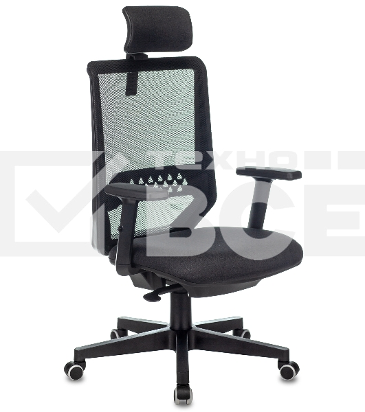 Кресло руководителя Бюрократ EXPERT TW-01 черный 38-418, сетка/ткань, с подголов. крестовина пластик