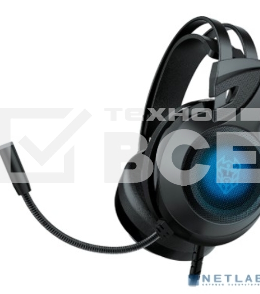 Гарнитура проводная Qumo Odin GHS 0023, стереогарнитура, подсветка, USB+3,5 jacks