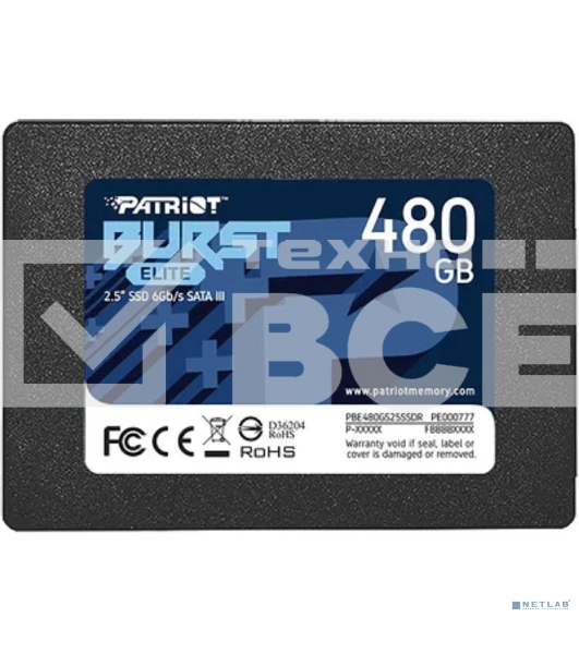 Накопитель SSD Patriot Burst Elite, 480GB, SATA, 2.5
