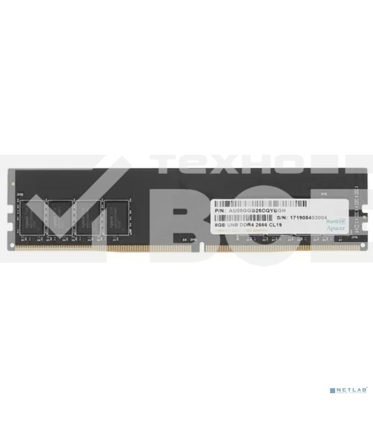 Оперативная память Apacer, DDR4, 8GB (1x8GB), 2666MHz, CL19