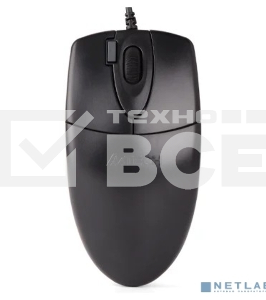 Мышь проводная A4Tech OP-620D черный, 1000 dpi, USB, кнопки - 4