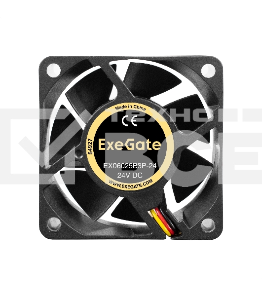 Вентилятор для корпуса ExeGate EX06025B3P-24 черный, 60 мм, 5100 об/мин, 34 дБ, 3 pin