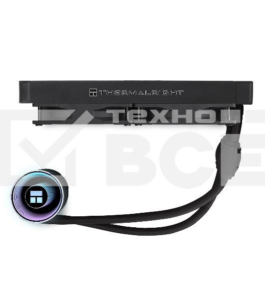 Водяное охлаждение для процессора Thermalright Frozen Notte 240 черный ARGB V2 (240mm, Black, ARGB/ Fans: 2x120mm, 72.37CFM, 27.7dBA, 2000RPM/ Pump height 54mm, 28dBA, 5300RPM, Rad thickness 27mm/ S: 1200, 1700, 1851, 2011, 2066, 115X, AM2, AM2+, AM3, AM3