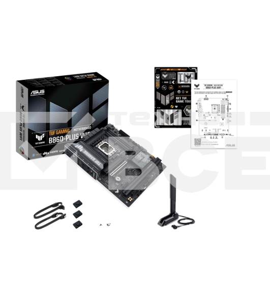 Материнская плата ASUS TUF GAMING B860-PLUS WIFI, LGA 1851, Intel B860, 4xDDR5, 4xSATA, 3xM.2, 1xPCIe 5.0 x16, 1xPCIe 4.0 x16, 1xDP, 1xHDMI, 1x 2.5Gb LAN, 1xUSB 20Gbps, 2xUSB 10Gbps, 3xUSB 5Gbps, 2xUSB 2.0, 5x3.5 мм, 7.1, ATX