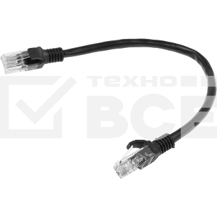 Патч-корд Premier PP6U-0.25M/BK 10000Гбит/с UTP 4 пары cat.6 CCA molded 0.25м черный RJ-45 (m)-RJ-45 (m)