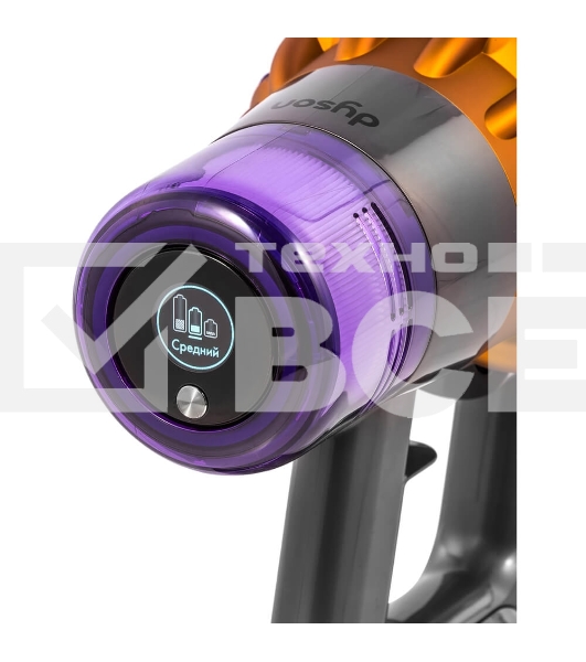 Пылесос вертикальный Dyson V15 Detect Absolute (SV47) желтый/никель, питание от аккумулятора, 220 Вт, уборка сухая, пылесборник 0.76 л, работа от АКБ max - 60 мин