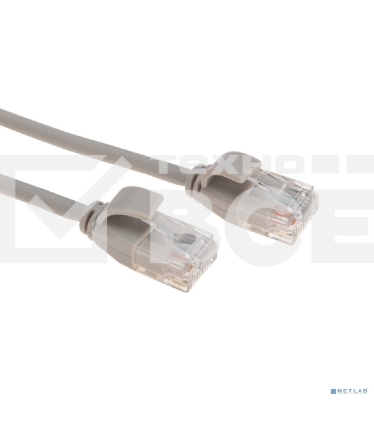 Патч-корд U/UTP Rexant категория 6A (10G), RJ45-RJ45, неэкранированный, 28AWG, LSZH, серый, 2 м