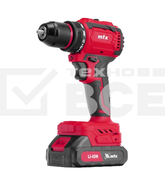 Дрель-шуруповерт аккумуляторная бесщет. CDS-BL-20, Li-Ion, 20 В MTX
