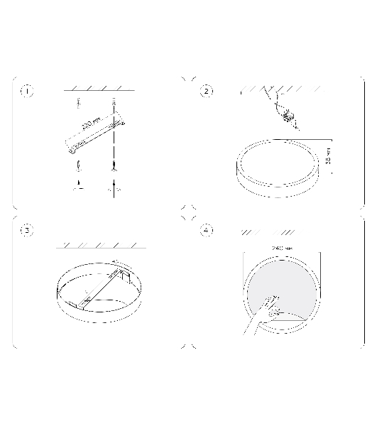 Настенно-потолочный светодиодный светильник Ambrella light FW11110 BK черный 15W LED 3000-6400K D240*38