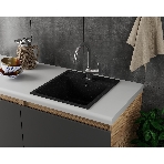 Мойка для кухни BAU Stil Black stone 45х50, выпуск с сифоном в комплекте, черный камень, фото6