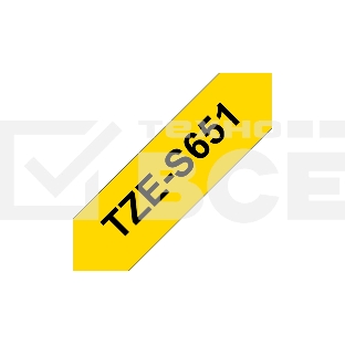 Наклейка ламинированная повышенной адгезии Brother TZe-S651 (24 мм черн/желт, аналог TZ-S651)