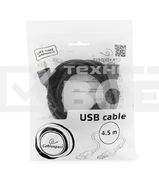 Кабель Gembird PRO CCF-USB2-AMAF-15 USB 2.0 кабель удлинительный 4.5м AM/AF позол.конт., фер.кол., пакет