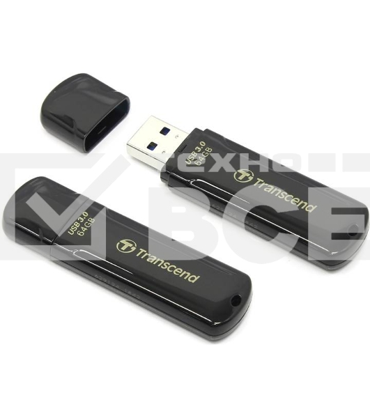 Флешка USB Transcend JetFlash 700 (TS64GJF700), 64Gb, USB 3.0, R/W 70/20, черный