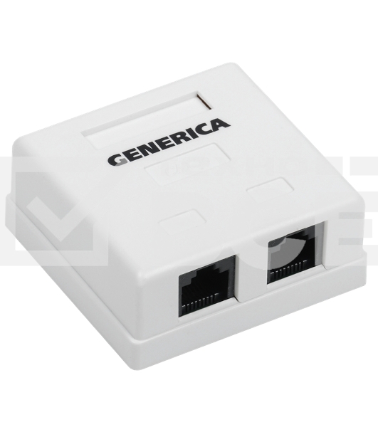Розетка информационная настенная RJ45 кат. 5Е UTP 2 порта GENERICA