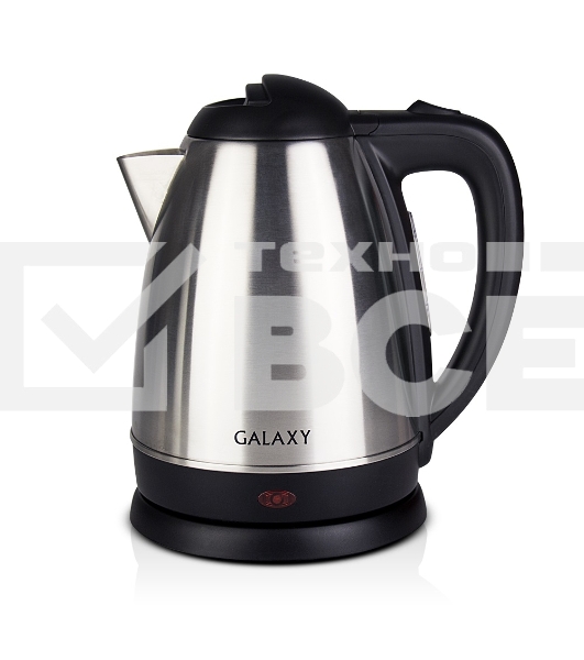 Чайник электрический Galaxy GL 0304, серый, металл, 2000 Вт, 1,8 л, съемный фильтр, шкала уровня воды