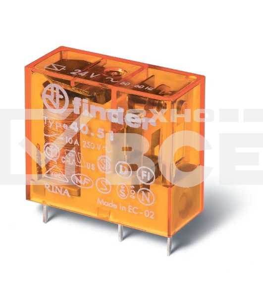 Реле электромагнитное SPDT U обмотки 230В AC 10А FINDER 405182300000