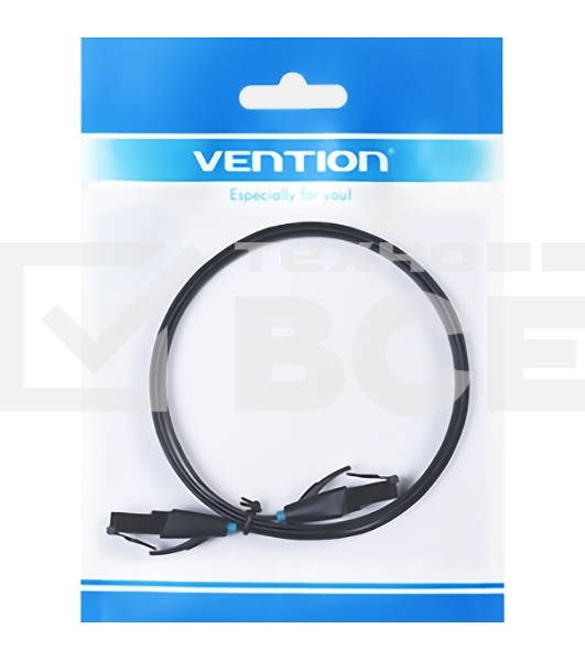 Патч-корд Vention прямой UTP cat.6, RJ45 - 3м. плоский Черный