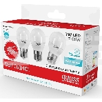 Светодиодная лампа GAUSS 53227T LED Elementary Шар 7W E27 4100K 1/40 (3 лампы в упаковке), фото3