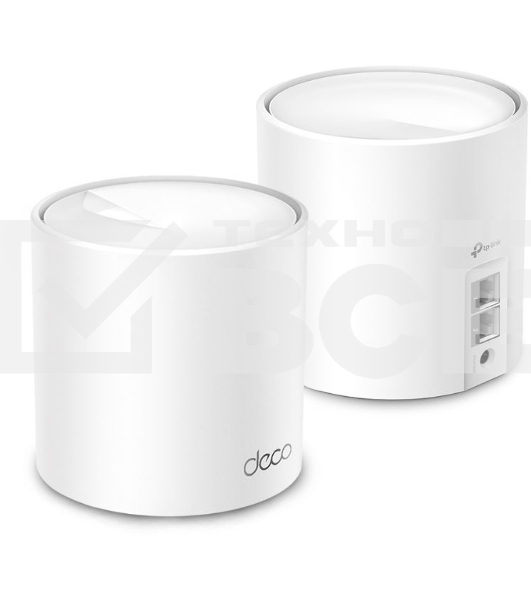 Бесшовный Mesh роутер TP-Link Deco X10 (DECO X10(2-PACK)) AX1500 10/100/1000BASE-TX белый (упак.:2шт)