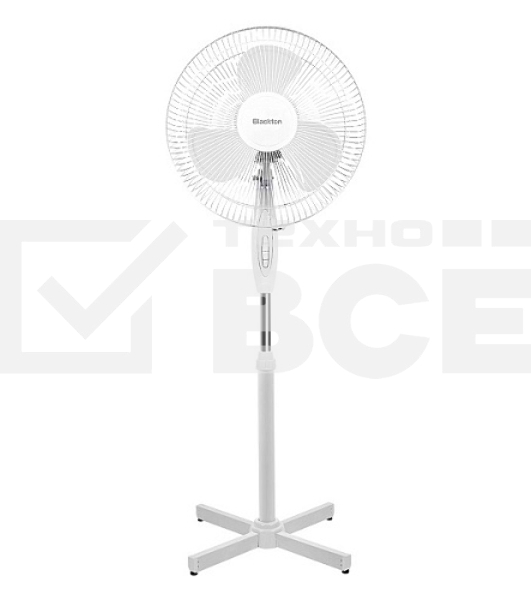 Вентилятор Blackton Bt F1115 White (1  коробка) Потребляемая мощность: 45 Вт, Тип управления: Механический, Количество скоростей: 3, Диаметр решетки: 40 см, Длина сетевого шнура: 1.45 м, Защита от поражения электротоком: Класс II