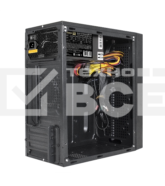 Корпус Minitower ExeGate mEVO-9301-NPX400 (mATX, БП 400NPX с вент. 12см, с окном, 2*USB+1*USB3.0, HD аудио, черный, с RGB подсветкой)