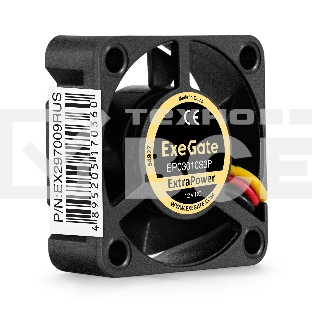 Вентилятор для корпуса ExeGate ExtraPower EP03010S3P черный, 30 мм, 10500 об/мин, 29 дБ, 3 pin