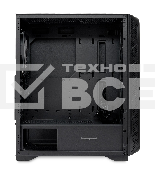 Компьютерный корпус HSPD M521, Mesh Mid Tower, черный, slide TG, 0.45 SPCC, 4x120мм ARGb ATX, mATX, mITX 160/330/184мм 2x2.5