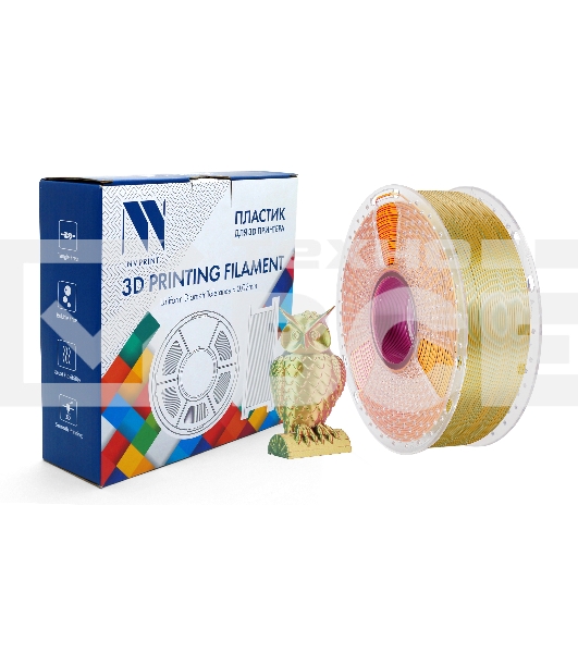 Филамент NVPRINT Silk PLA+  Red/Yellow/Green  для 3D печати диаметр 1.75мм  длина 330 метров  масса 1 кг