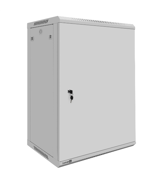 Шкаф телекоммуникационный 19' настенный 18U ExeGate EC-WM-18U.450.M.GREY (19”, 18U, 600x450x901mm (ШхГхВ), передняя дверь металл, съемные боковые панели, пыле- и влагозащита IP23, светло-серый RAL 7035, 2 коробки)
