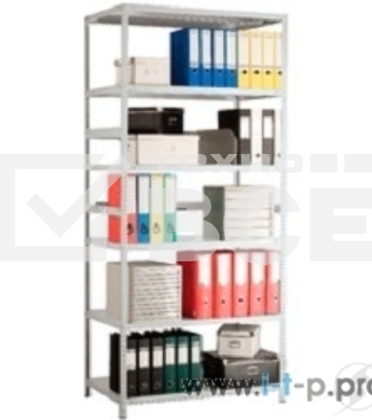 Металлические стеллажи Стеллаж MS 185/100х30/4 (Размеры внешние (ВхШхГ) 1850х1000х300 мм, 4 полки, с единой стойкой)