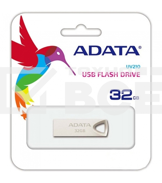Флеш диск 32GB USB Drive ADATA USB 2.0 UV210 золотой мет. AUV210-32G-RGD
