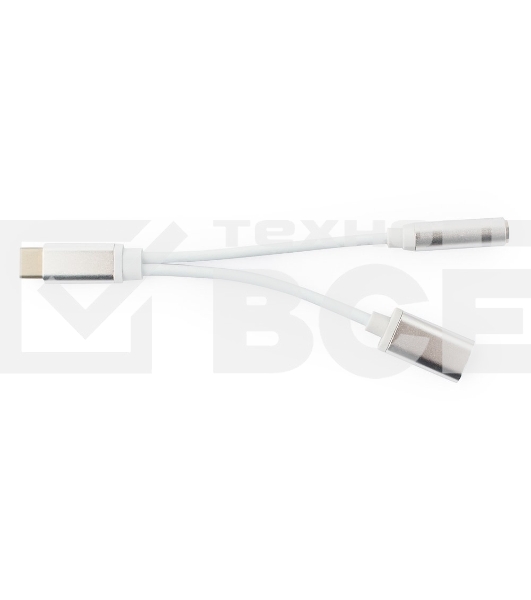Переходник Cablexpert Переходник USB, USB Type-C/Jack3.5 F+ Type-C F, пакет (CCA-UC3.5F-02-W)