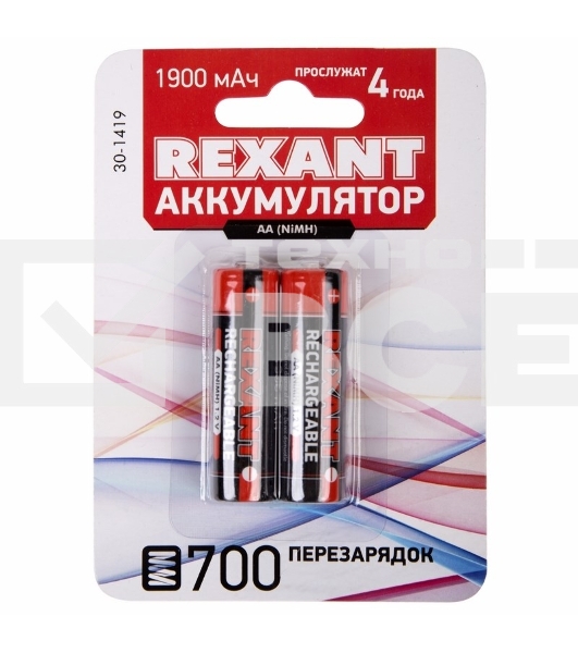 Аккумулятор тип AA «пальчиковый» 1.2 В 1900 мАч Rexant