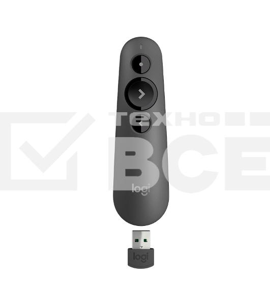 Презентер Logitech R500s Graphite черный, Bluetooth + 2.4 GHz, USB-ресивер , 3 программируемых кнопки, лазерная указка