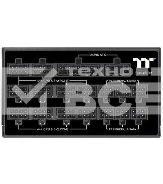 Блок питания Thermaltake Toughpower TF1 PS-TPD-1550FNFATE-1, 1550Вт, 80 PLUS Titanium, 140мм, модульный, черный
