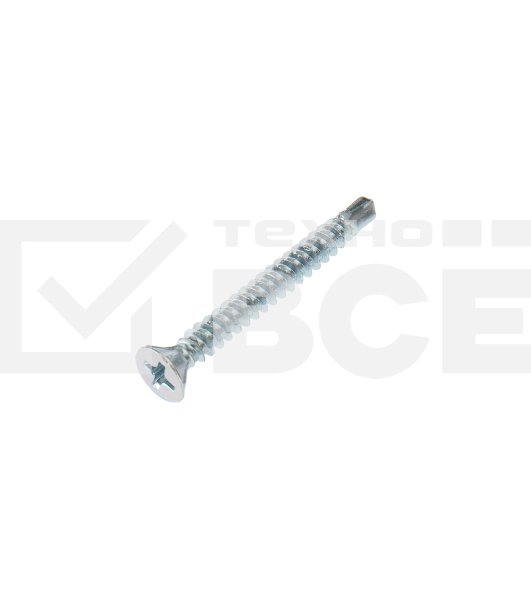 Саморез оконный Kranz сверло, 3.9х35, белый цинк, пакет (20шт.)