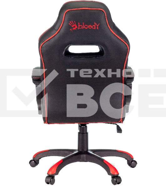 Кресло игровое A4TECH Bloody GC-250, на колесиках, искусственная кожа/ткань, черный/красный