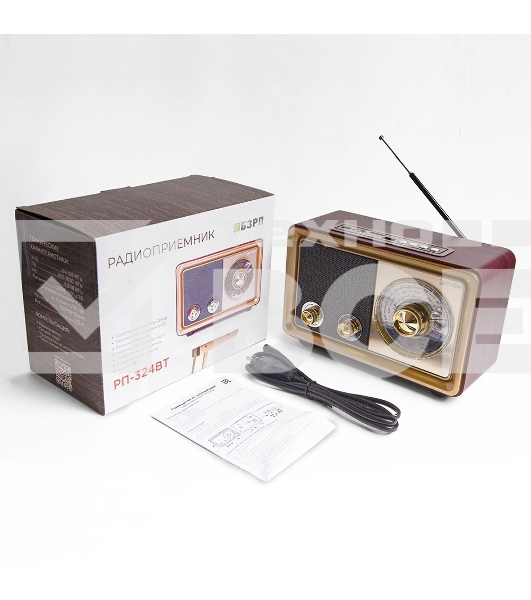 Радиоприемник портативный Сигнал БЗРП РП-324BT коричневый/бежевый USB SD/microSD
