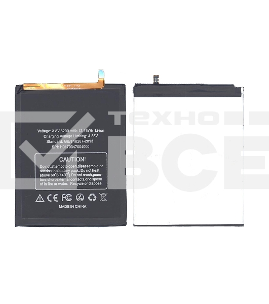Аккумуляторная батарея BAT16523200 для Doogee Y6, Y6c 3200mAh 3,8V