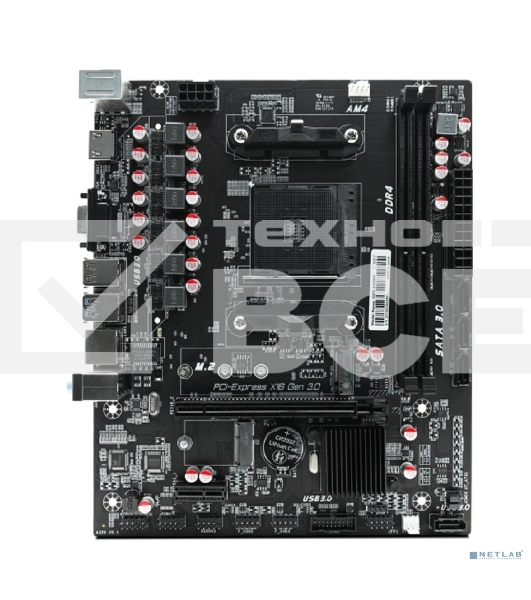 Материнская плата CBR A320M, AM4, AMD A320, 2xDDR4, 4xSATA, 1xM.2, 1xPCIe 3.0 x16, 1xPCIe x1, 1xHDMI, 1xVGA, 1x 1Gb LAN, 2xUSB-A 2.0, 2xUSB-A 3.0, 3x3.5 мм, mATX