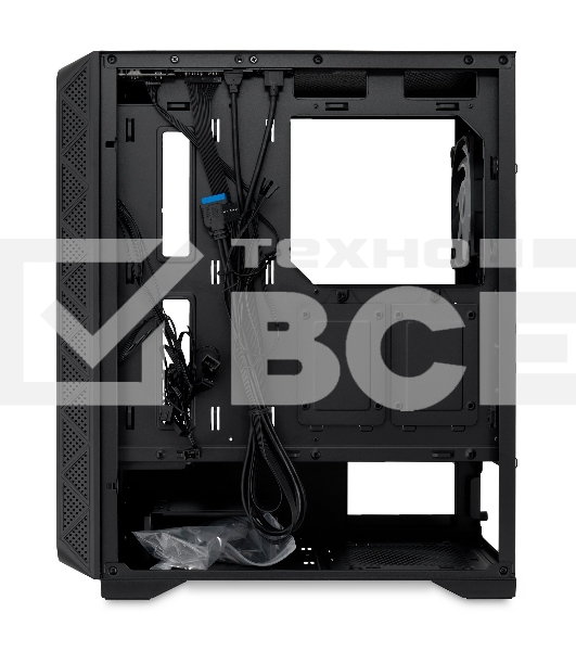 Компьютерный корпус HSPD M521, Mesh Mid Tower, черный, slide TG, 0.45 SPCC, 4x120мм ARGb ATX, mATX, mITX 160/330/184мм 2x2.5