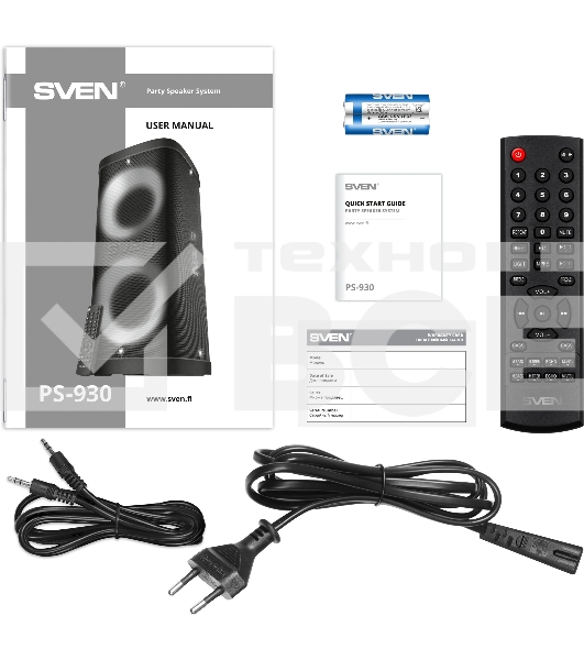 Колонка порт. Sven АС PS-930 черный 150W 1.0 BT/3.5Jack 7200mAh (SV-022402)